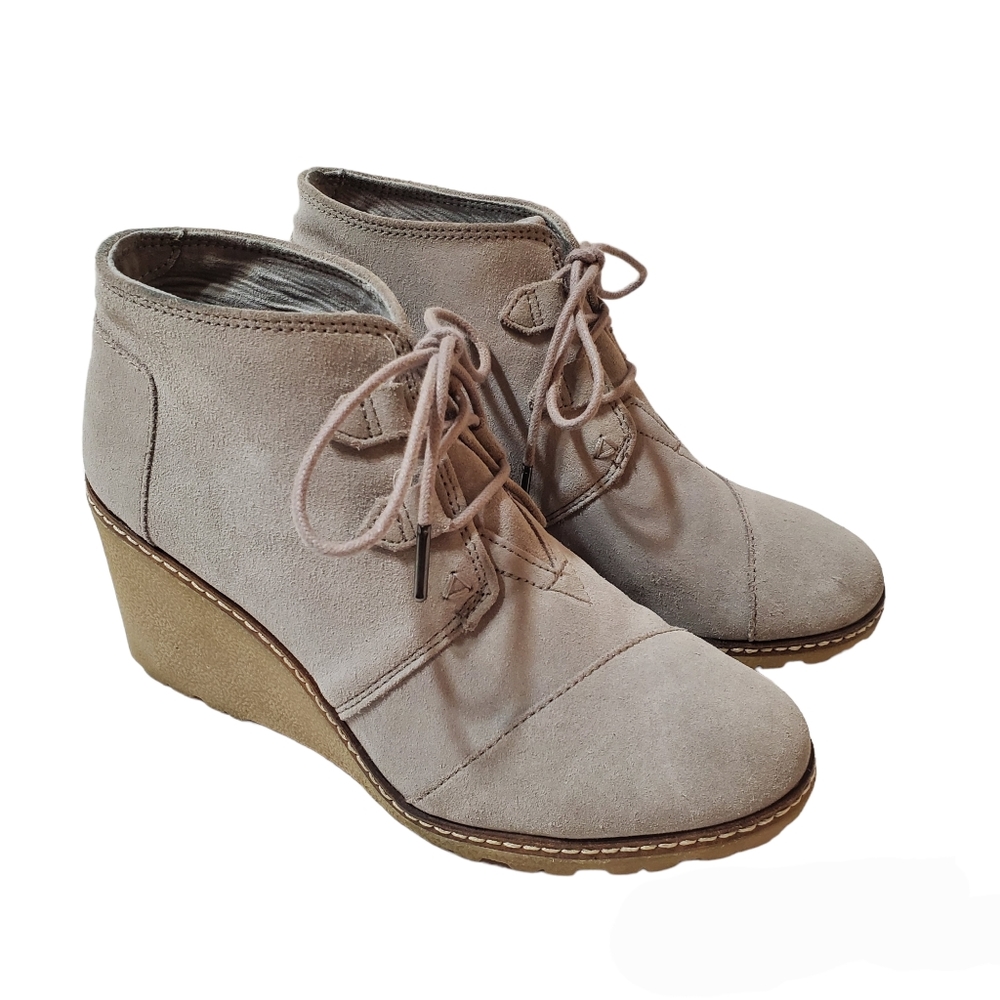 TOMS Wedge Lace-up Ankle Booties